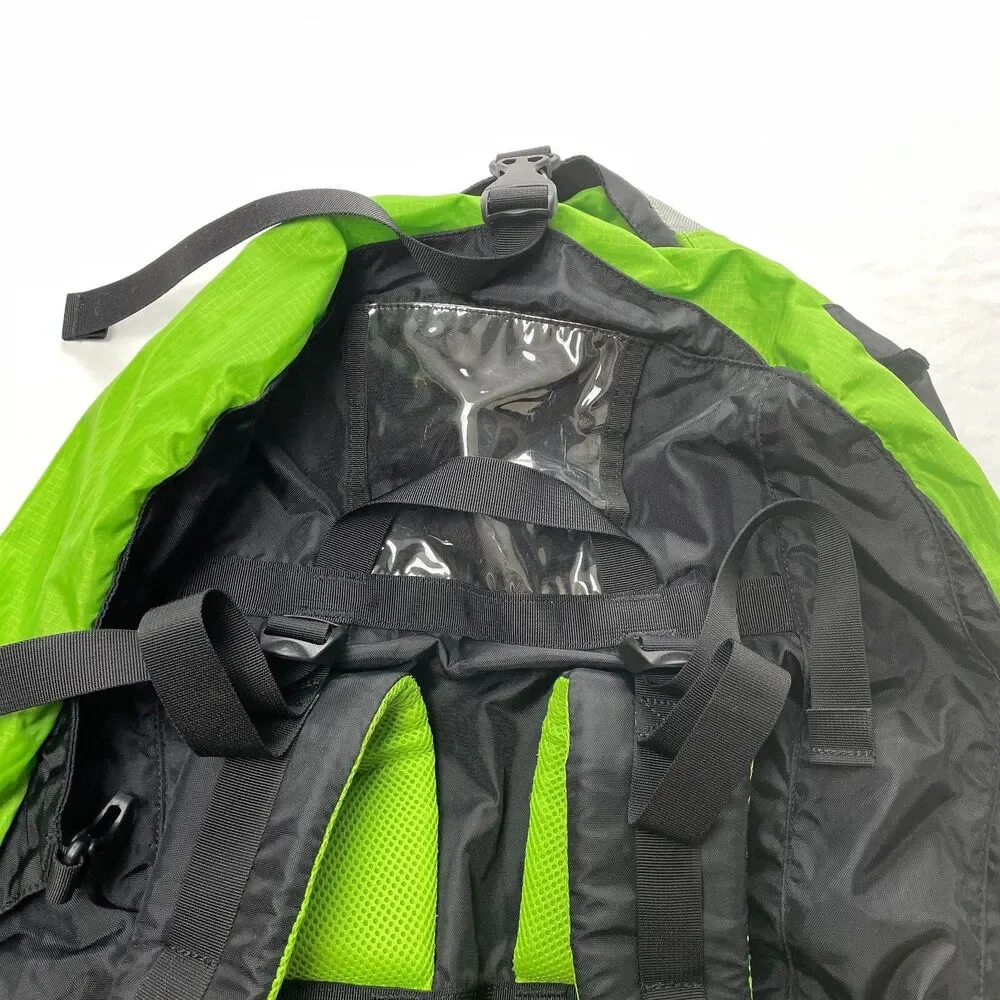 Gradient Mountaineering Trail Backpack Hiking Black Green Pockets Padded Straps